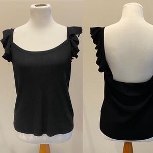 7 for all mankind black knit sleeveless top size L